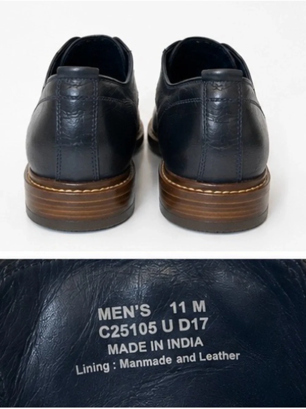Cole Haan Navy Leather Derby/Oxford Shoes with Brass Eyelets